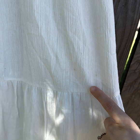 Reformation Chicago Dress White Tiered Maxi Midi Open Back Tie 1/2 Sleeve 0/XS - Picture 5 of 12